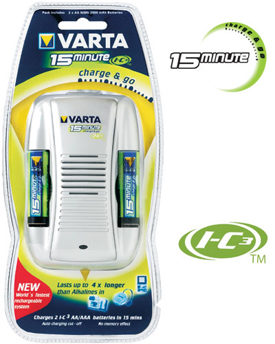 57255 101 421 Varta "15 MINUTE ""Charge & Go"" Starter Kit