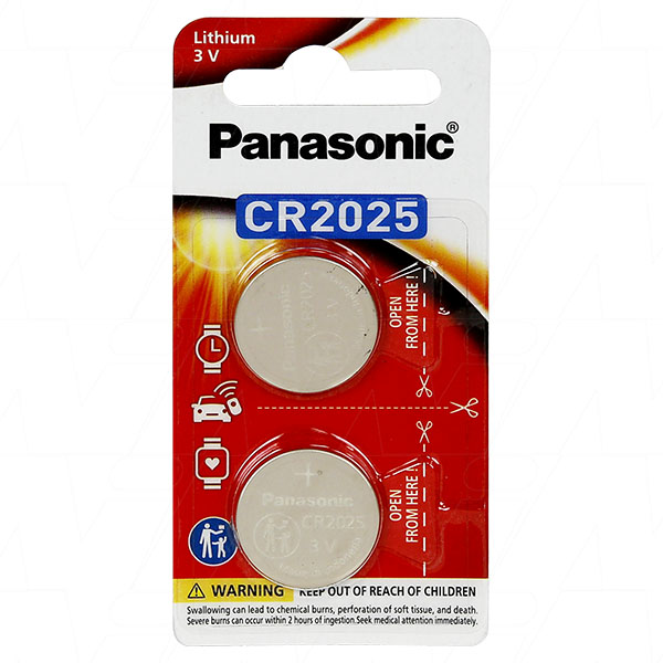 Panasonic CR2025-BP2(P) - Consumer Lithium Battery, Coin Cell