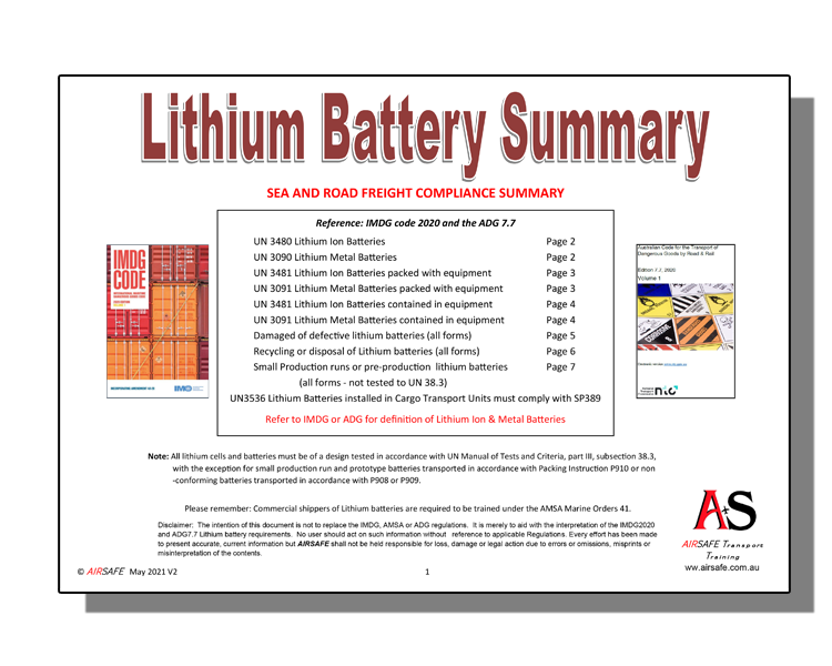 Lithium Batteries by Road and Sea Document V2 PDF
